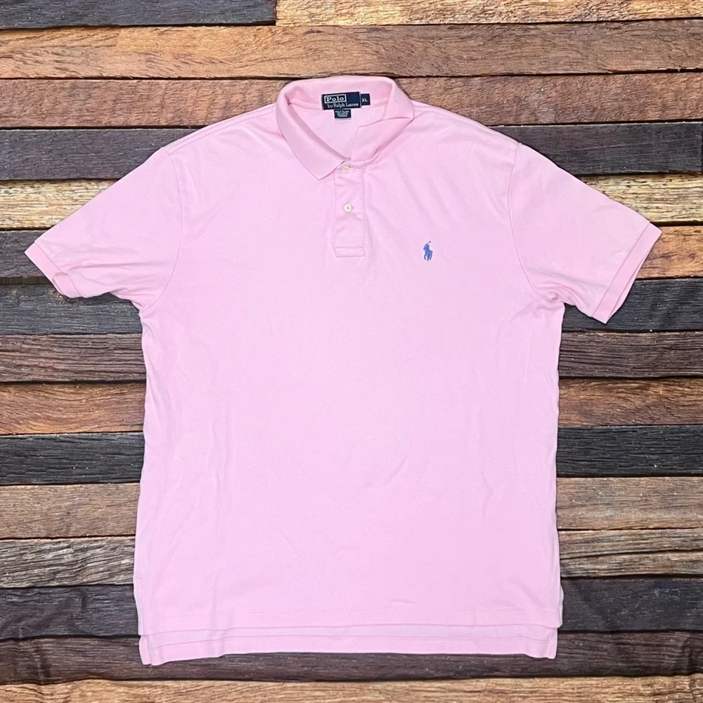 Polo Ralph Lauren Pink Preppy Country Club Short Sleeve Mens Shirt
